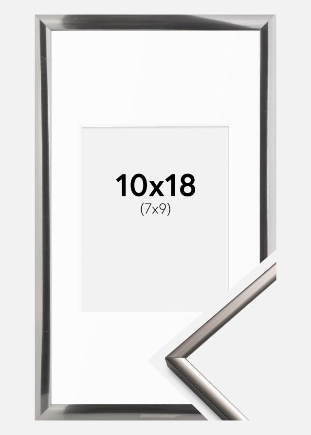 Ramă New Lifestyle Oţel 10x18 cm - Paspartuuri Alb 8x10 cm
