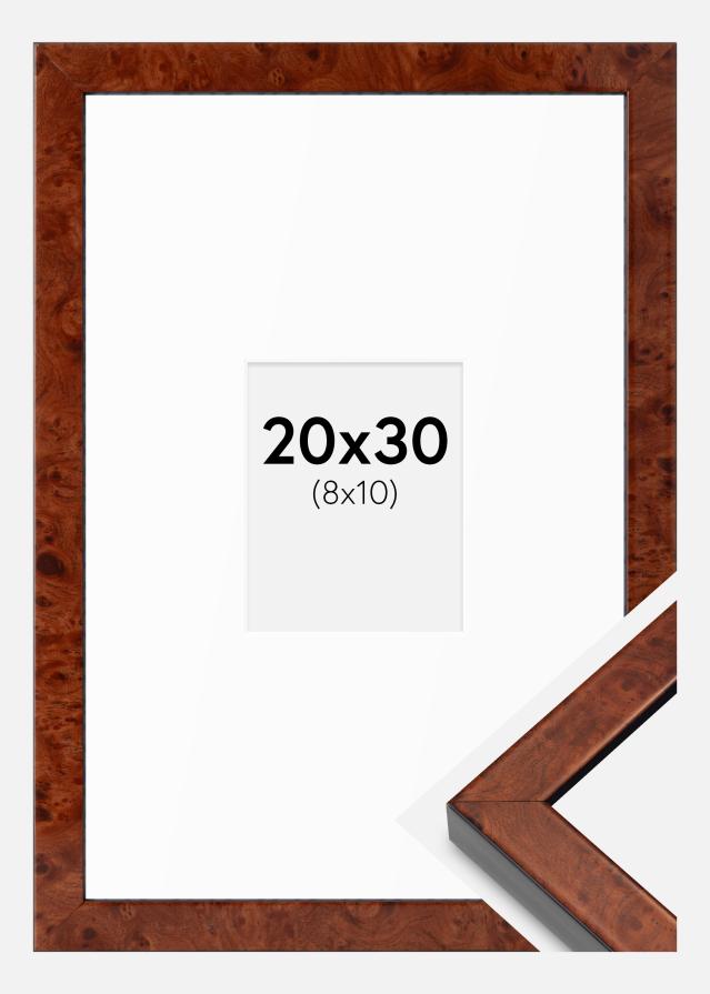 Ramă Hermes Nuc 20x30 cm - Paspartuuri Alb 9x11 cm