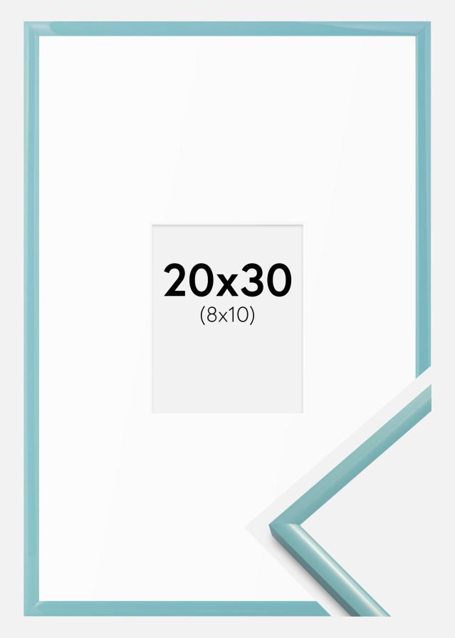 Ramă New Lifestyle Turcoaz 20x30 cm - Paspartuuri Alb 9x11 cm