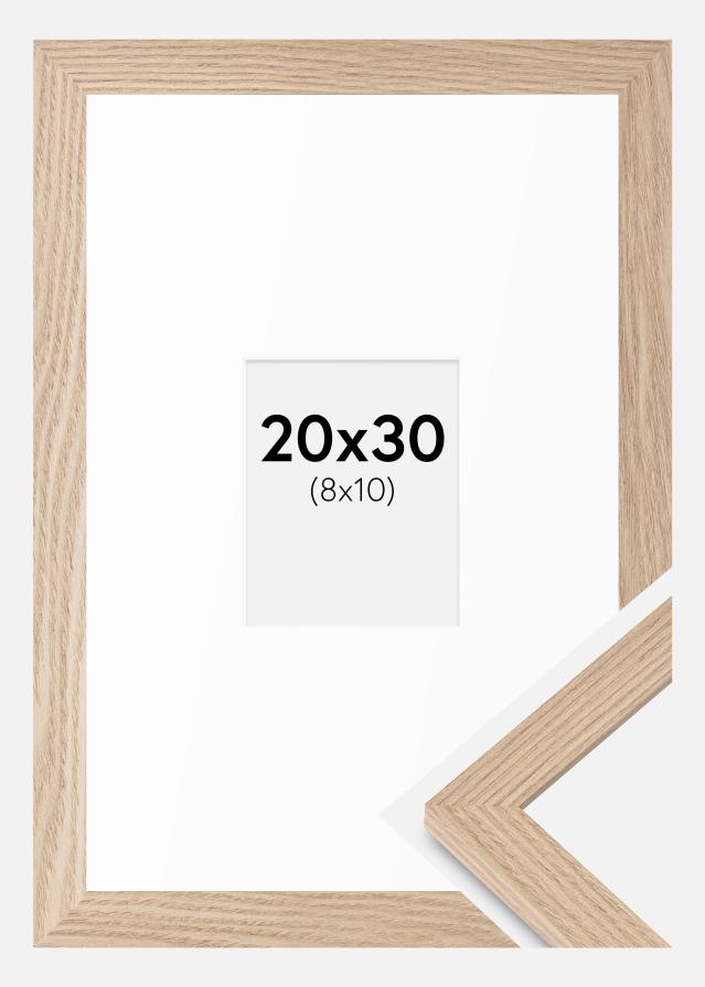 Ramă BGA Classic Stejar 20x30 cm - Paspartuuri Alb 9x11 cm