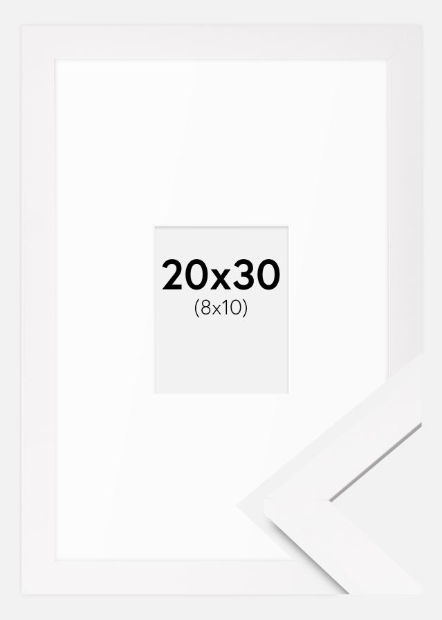 Ramă BGA Classic Alb 20x30 cm - Paspartuuri Alb 9x11 cm
