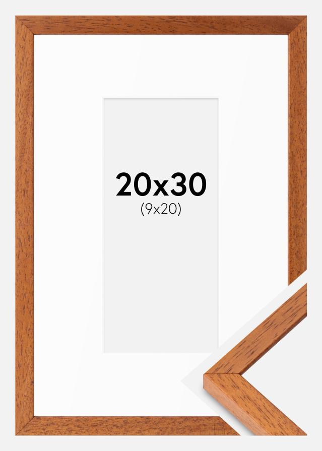 Ramă Ares Cireașă 20x30 cm - Paspartuuri Alb 10x21 cm