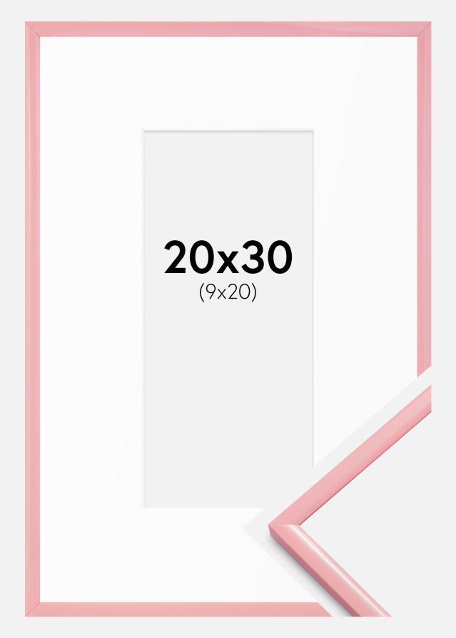 Ramă New Lifestyle Roz 20x30 cm - Paspartuuri Alb 10x21 cm