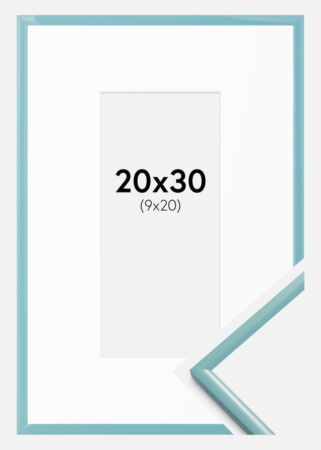 Ramă New Lifestyle Turcoaz 20x30 cm - Paspartuuri Alb 10x21 cm