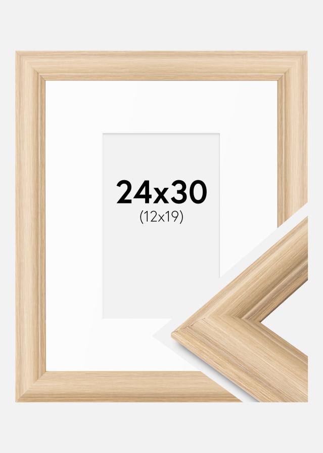 Ramă Västkusten Stejar 24x30 cm - Paspartuuri Alb 13x20 cm