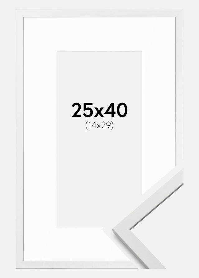 Ramă Edsbyn Alb 25x40 cm - Paspartuuri Alb 15x30 cm