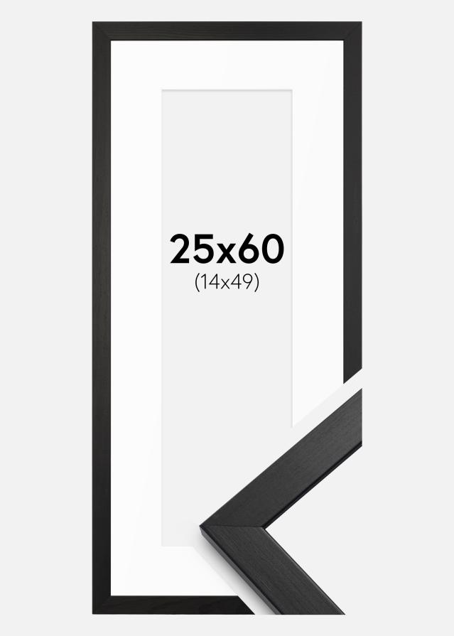 Ramă Stilren Negru 25x60 cm - Paspartuuri Alb 15x50 cm