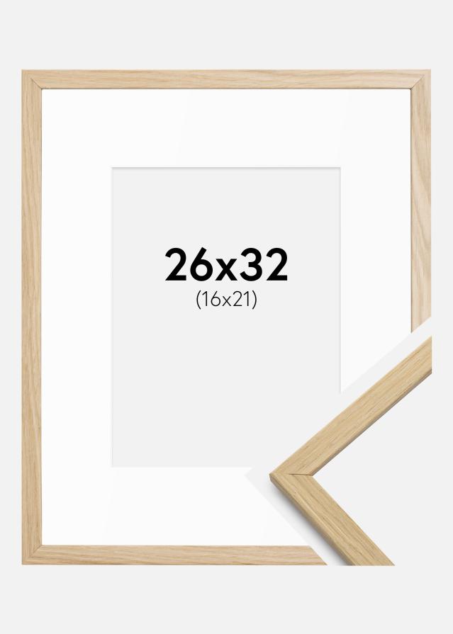 Ramă Edsbyn Stejar 26x32 cm - Paspartuuri Alb 17x22 cm