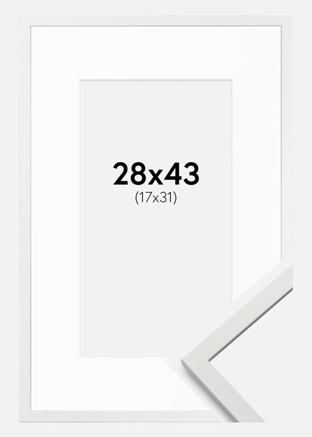 Ramă Edsbyn Alb 28x43 cm - Paspartuuri Alb 18x32 cm
