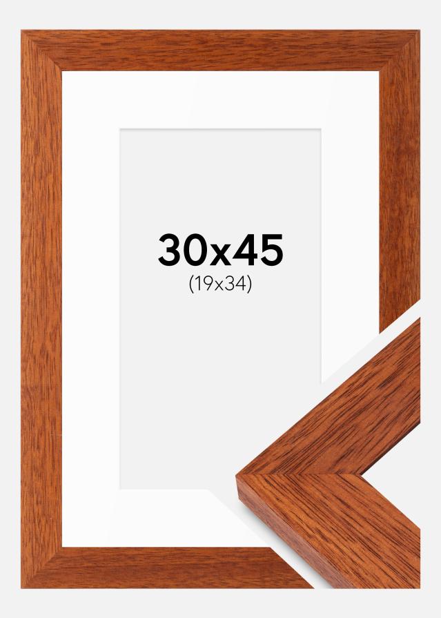Ramă Juno Cireașă 30x45 cm - Paspartuuri Alb 20x35 cm