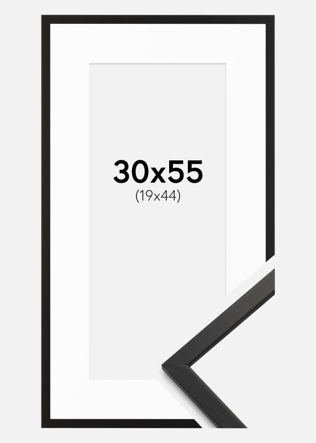 Ramă Edsbyn Negru 30x55 cm - Paspartuuri Alb 20x45 cm