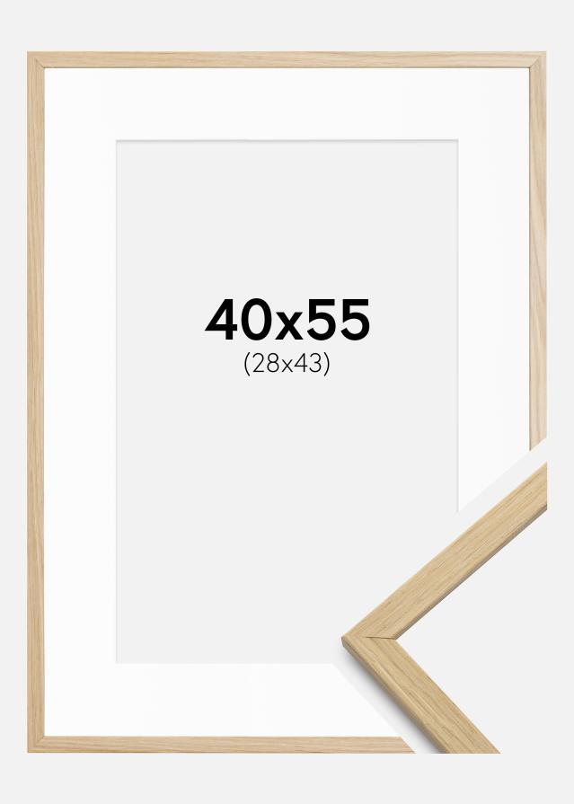 Ramă Edsbyn Stejar 40x55 cm - Paspartuuri Alb 29x44 cm