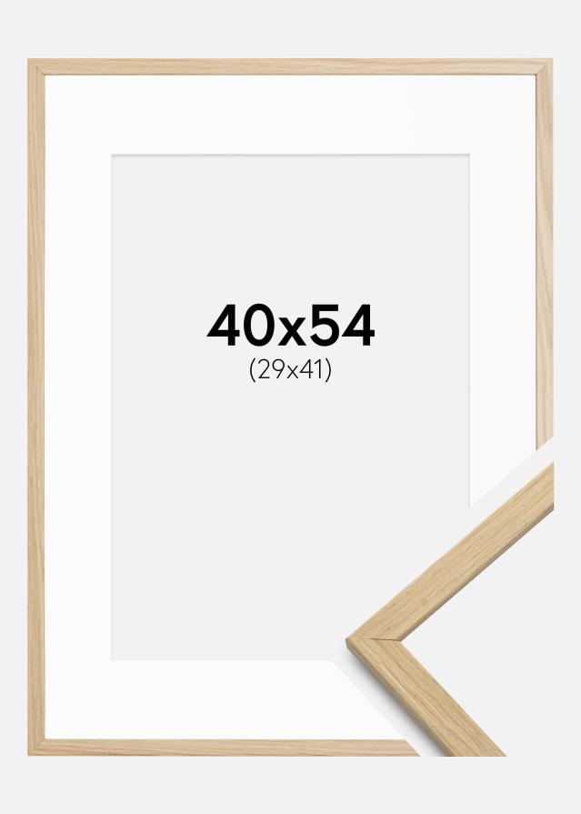 Ramă Edsbyn Stejar 40x54 cm - Paspartuuri Alb 30x42 cm