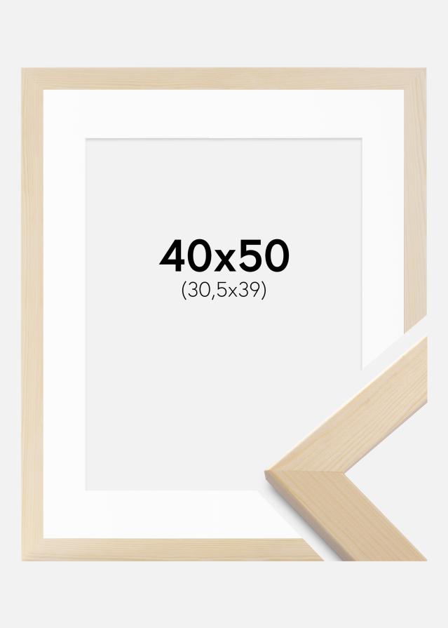 Ramă Trendline Natură 40x50 cm - Paspartuuri Alb 31,5x40 cm