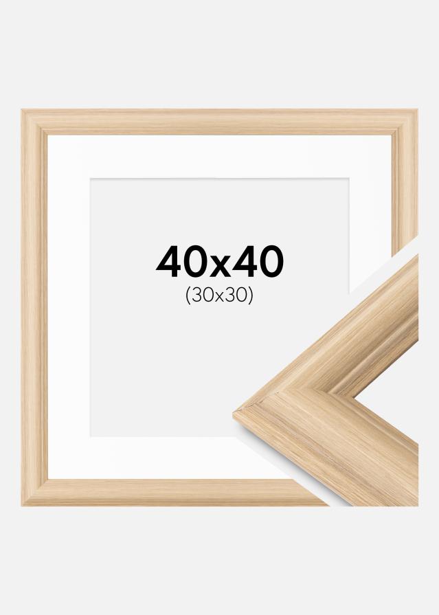 Ramă Västkusten Stejar 40x40 cm - Paspartuuri Alb 31x31 cm