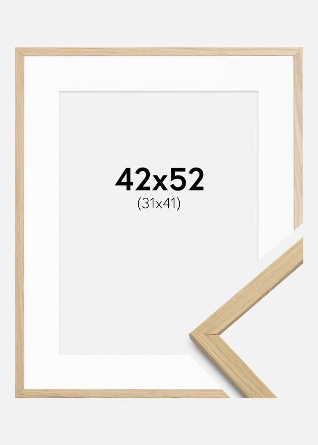 Ramă Edsbyn Stejar 42x52 cm - Paspartuuri Alb 32x42 cm