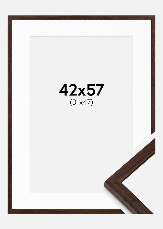 Ramă Edsbyn Nuc 42x57 cm - Paspartuuri Alb 32x48 cm