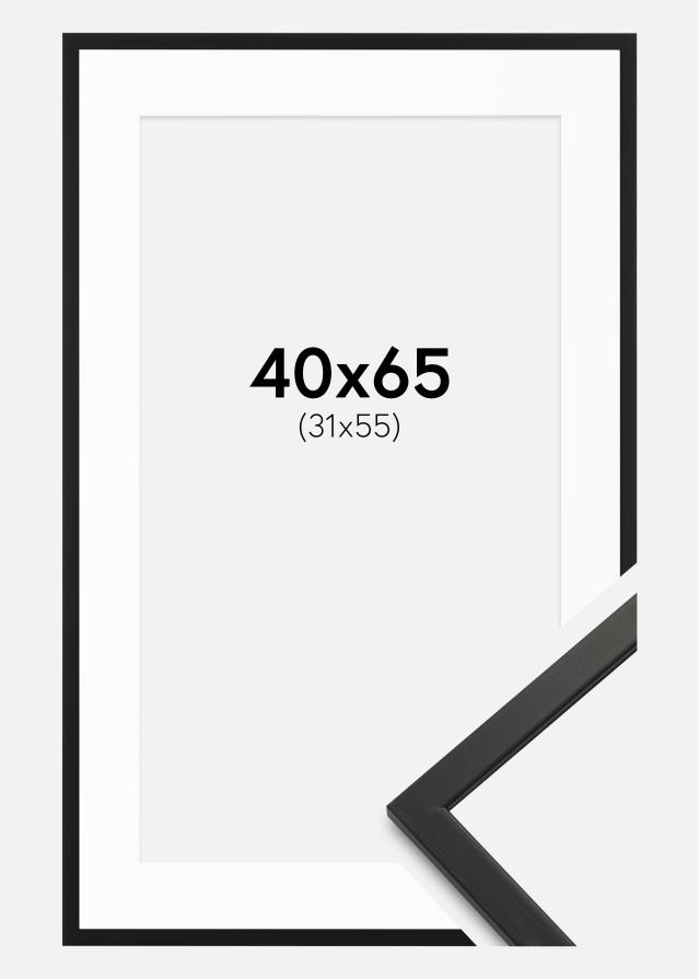 Ramă Edsbyn Negru 40x65 cm - Paspartuuri Alb 32x56 cm