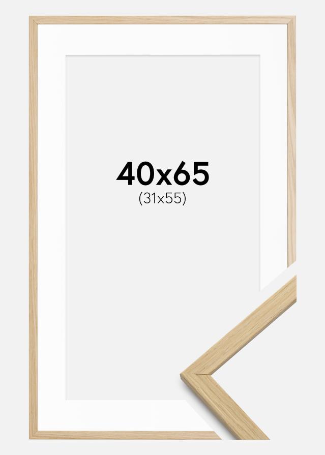 Ramă Edsbyn Stejar 40x65 cm - Paspartuuri Alb 32x56 cm