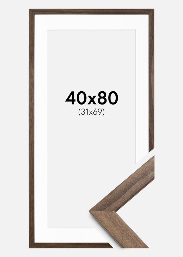 Ramă Stilren Nuc 40x80 cm - Paspartuuri Alb 32x70 cm
