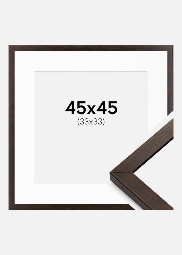 Ramă Selection Nuc 45x45 cm - Paspartuuri Alb 34x34 cm