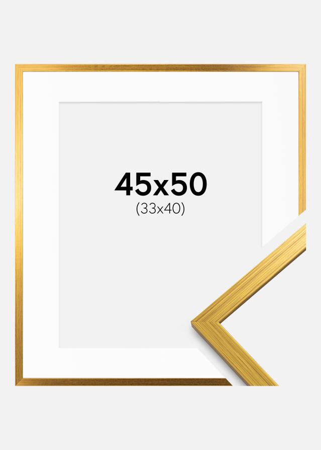 Ramă Edsbyn Aur 45x50 cm - Paspartuuri Alb 34x41 cm