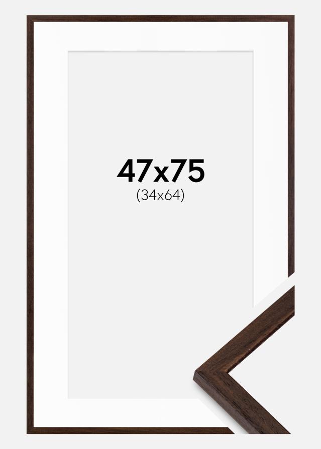 Ramă Edsbyn Nuc 47x75 cm - Paspartuuri Alb 35x65 cm