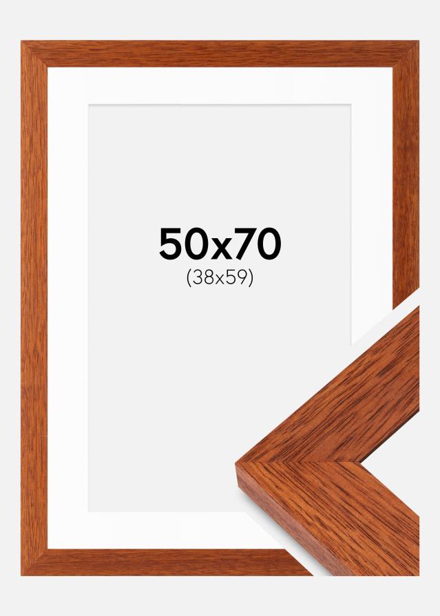 Ramă Juno Cireașă 50x70 cm - Paspartuuri Alb 39x60 cm