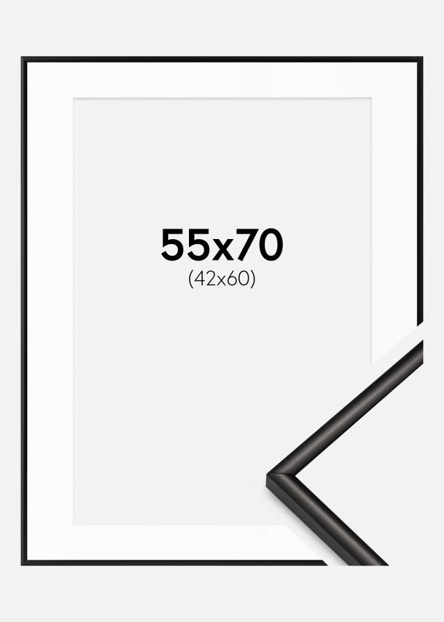 Ramă Scandi Negru Mat 55x70 cm - Paspartuuri Alb 43x61 cm