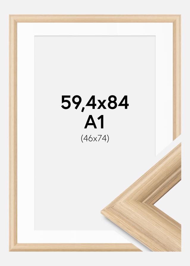 Ramă Västkusten Stejar 59,4x84 cm - Paspartuuri Alb 47x75 cm