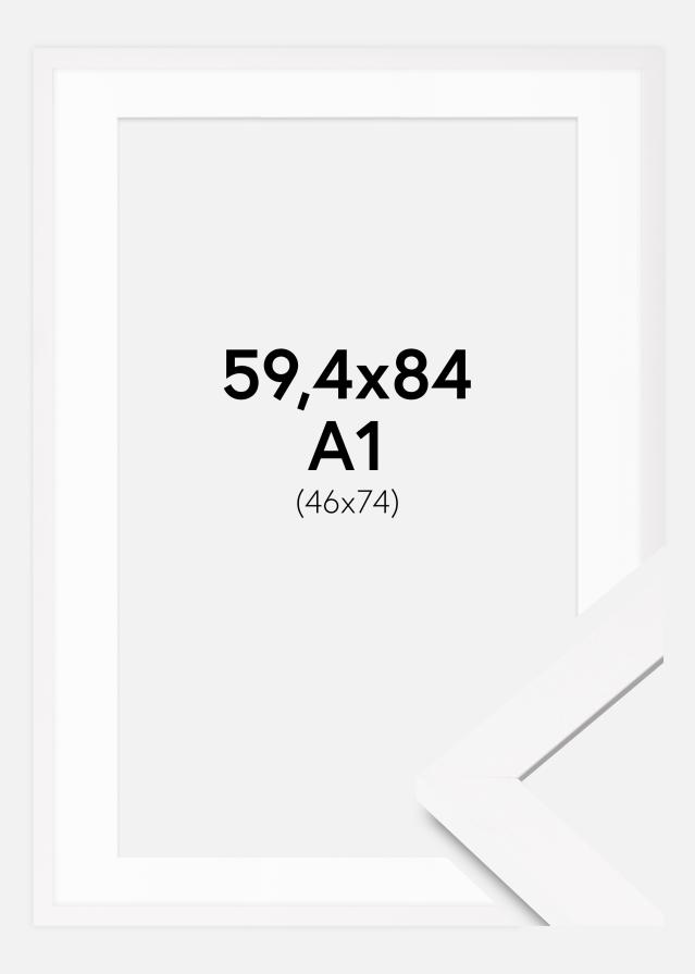 Ramă BGA Classic Alb 59,4x84 cm - Paspartuuri Alb 47x75 cm
