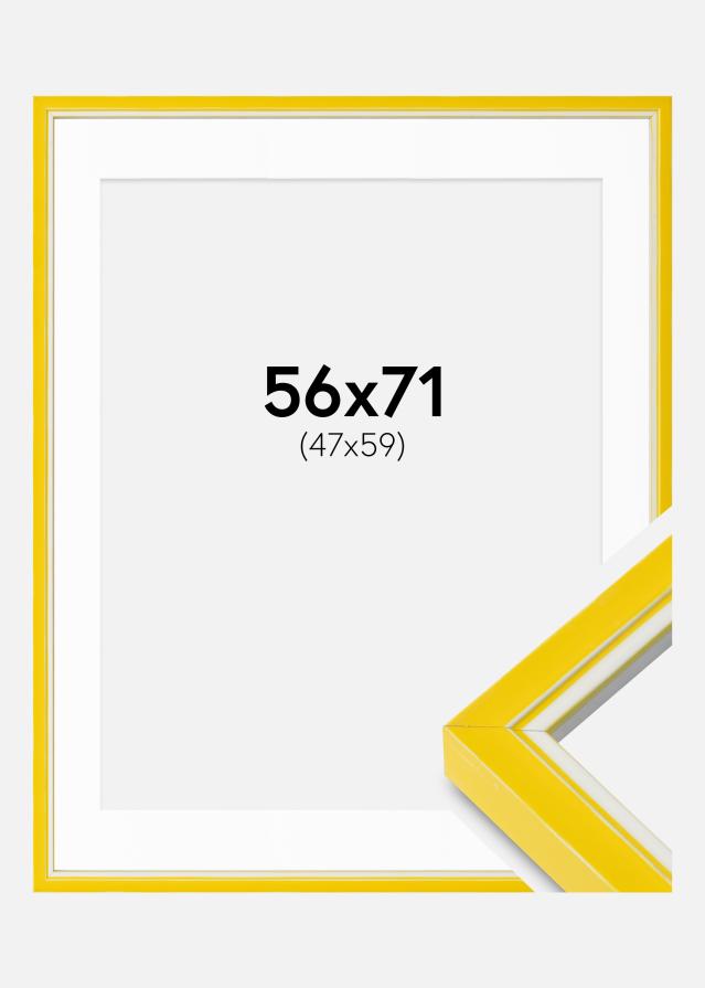 Ramă Diana Galben 56x71 cm - Paspartuuri Alb 48x60 cm
