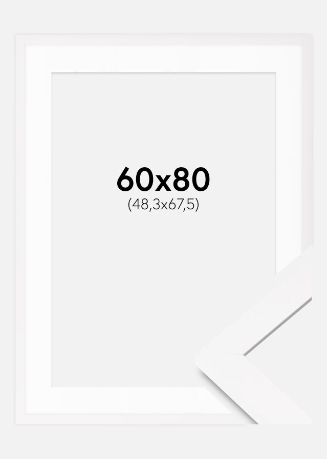 Ramă BGA Classic Alb 60x80 cm - Paspartuuri Alb 49,3x68,5 cm
