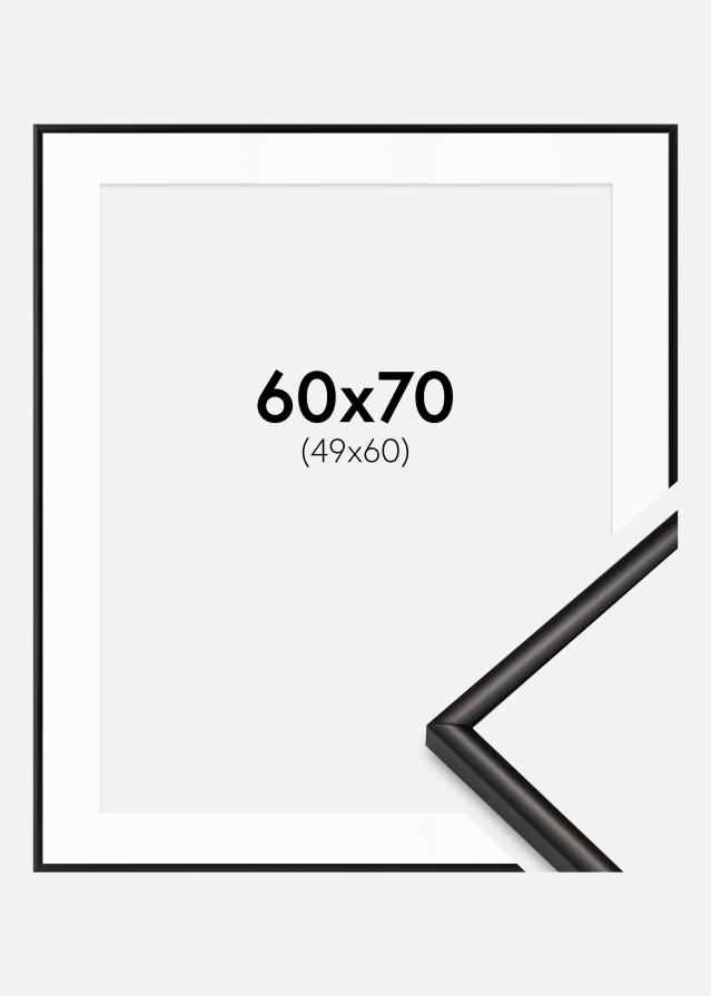 Ramă Scandi Negru Mat 60x70 cm - Paspartuuri Alb 50x61 cm
