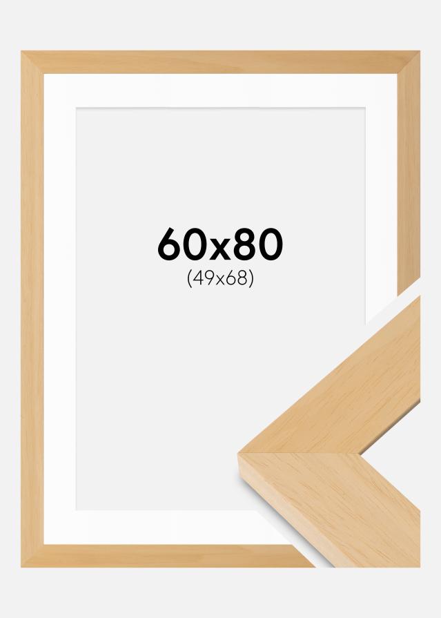 Ramă Juno Lemn 60x80 cm - Paspartuuri Alb 50x69 cm