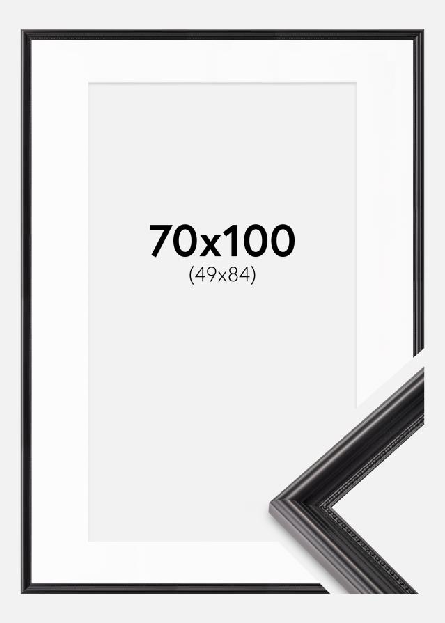 Ramă Gala Negru 70x100 cm - Paspartuuri Alb 50x85 cm