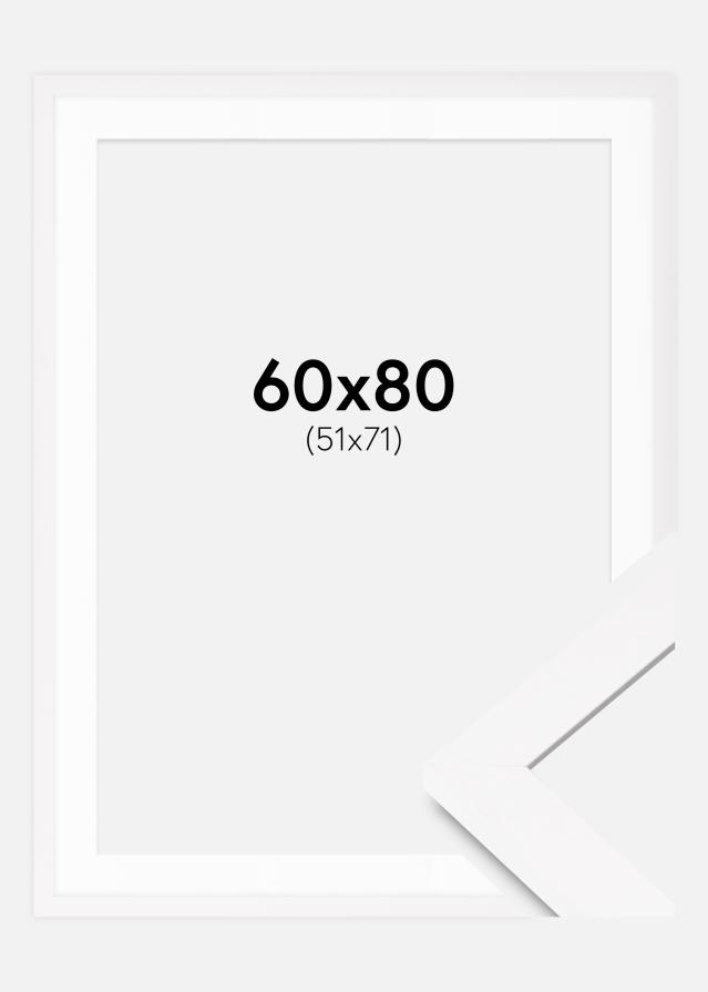 Ramă BGA Classic Alb 60x80 cm - Paspartuuri Alb 52x72 cm