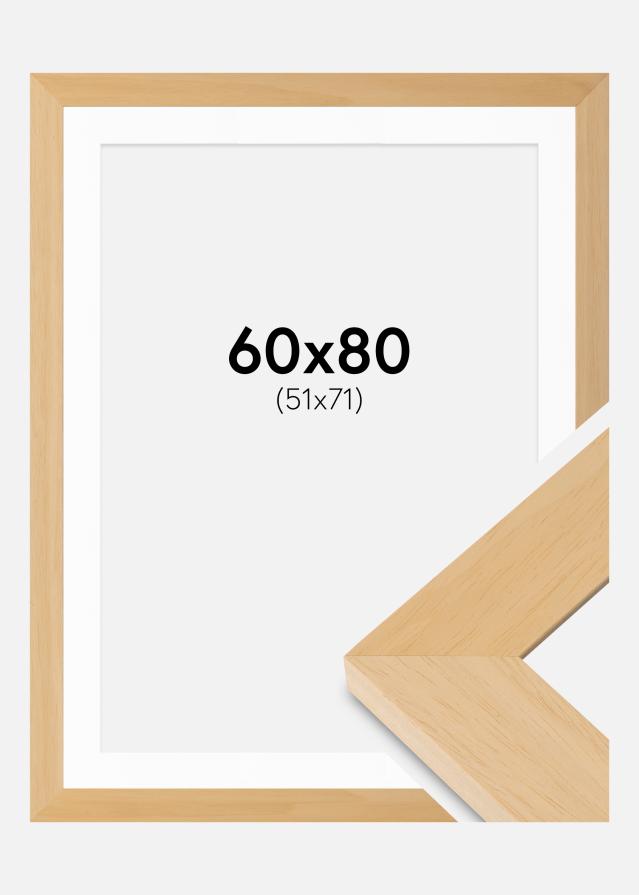 Ramă Juno Lemn 60x80 cm - Paspartuuri Alb 52x72 cm