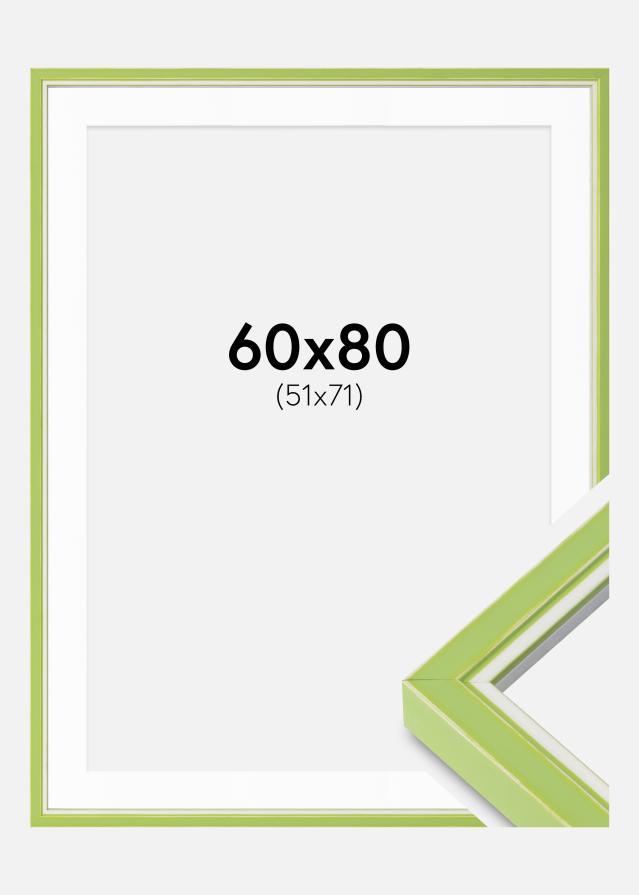Ramă Diana Verde deschis 60x80 cm - Paspartuuri Alb 52x72 cm