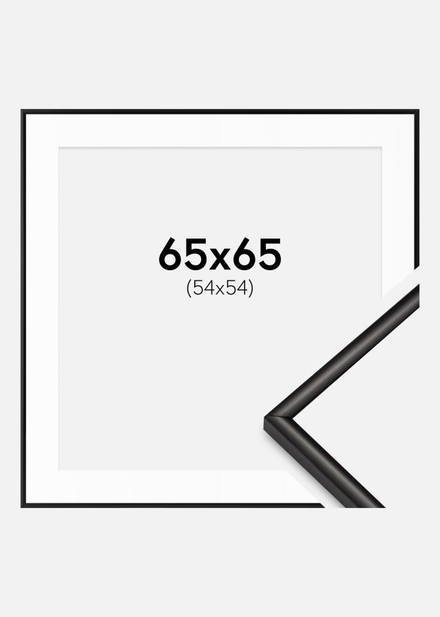 Ramă Scandi Negru Mat 65x65 cm - Paspartuuri Alb 55x55 cm