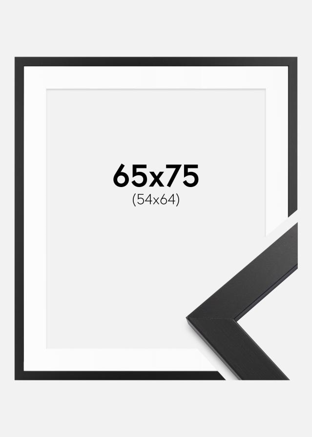 Ramă Lemn Negru 65x75 cm - Paspartuuri Alb 55x65 cm