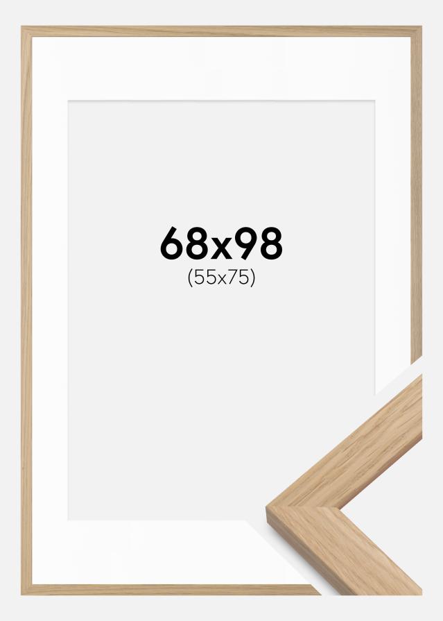 Ramă Lemn Stejar 68x98 cm - Paspartuuri Alb 56x76 cm