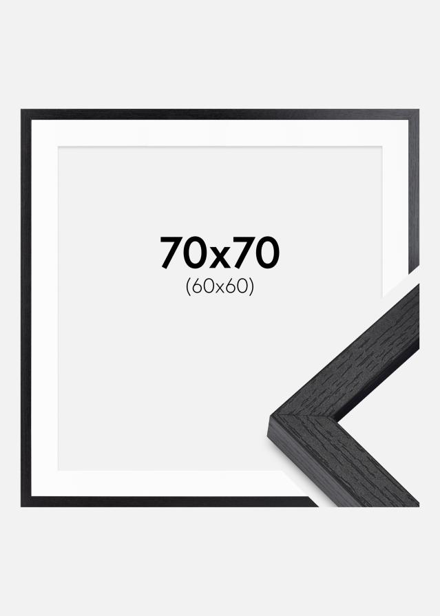 BGA Cadru cutie Negru 70x70 cm - Paspartuuri Alb 61x61 cm