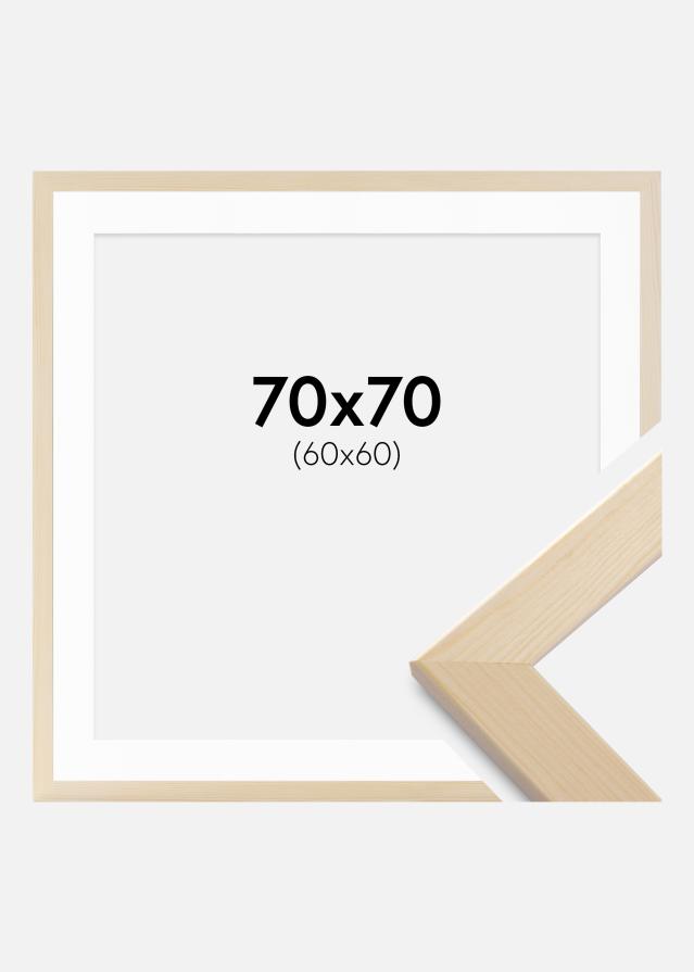 Ramă Trendline Natură 70x70 cm - Paspartuuri Alb 61x61 cm