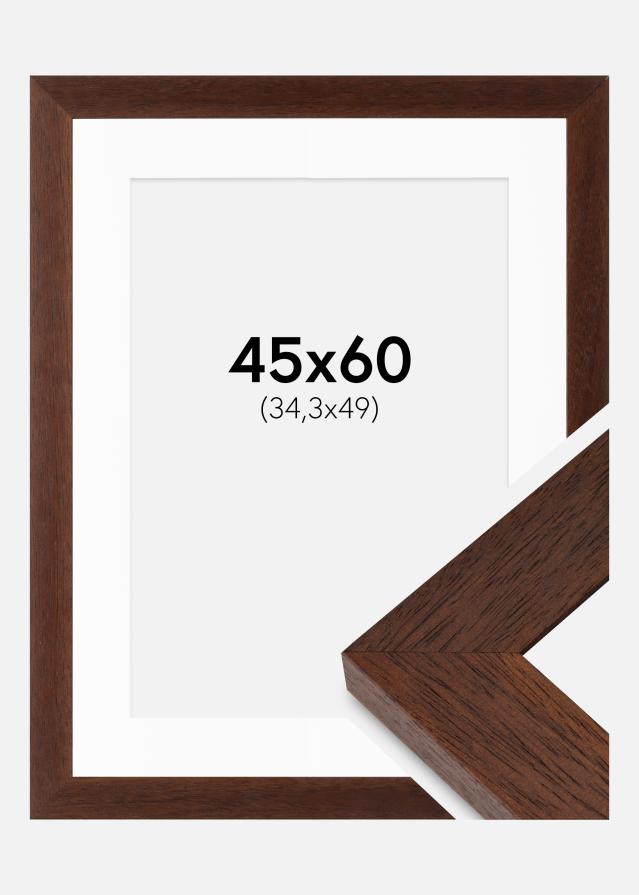 Ramă Juno Teak 45x60 cm - Paspartuuri Alb B3 353x500 mm