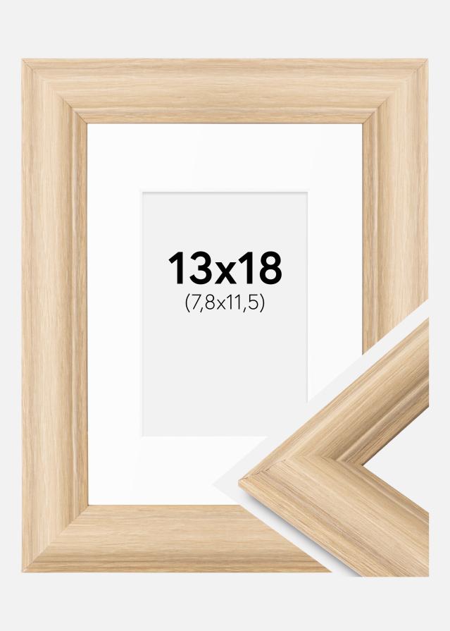 Ramă Västkusten Stejar 13x18 cm - Paspartuuri Alb B7 88x125 mm