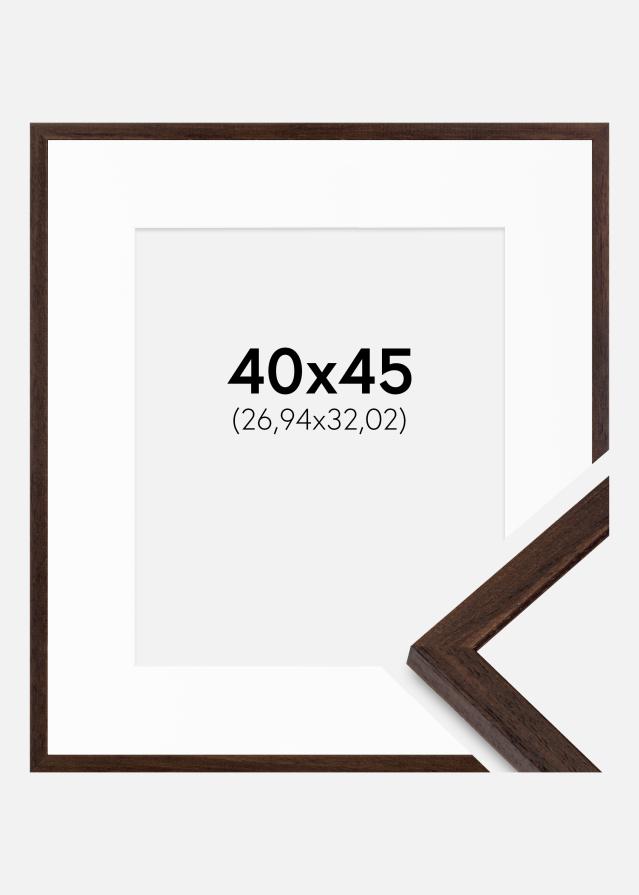 Ramă Edsbyn Nuc 40x45 cm - Paspartuuri Alb 11x13 inches