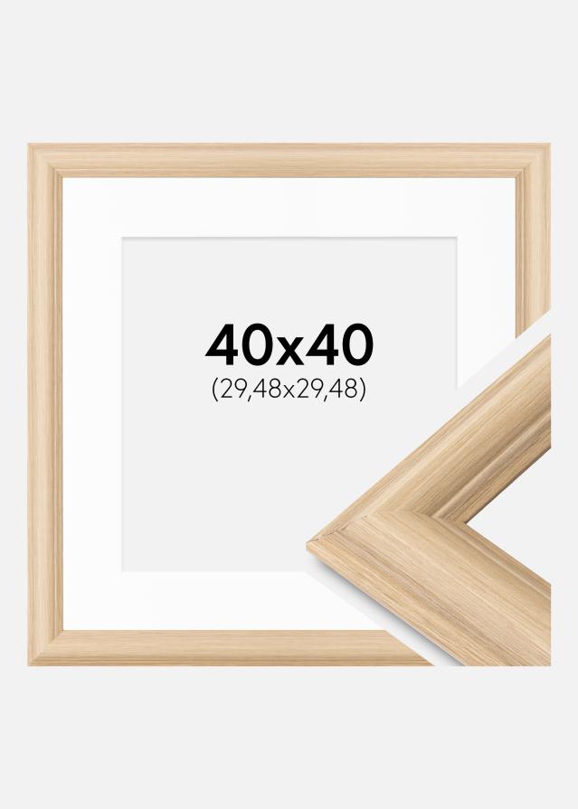 Ramă Västkusten Stejar 40x40 cm - Paspartuuri Alb 12x12 inches