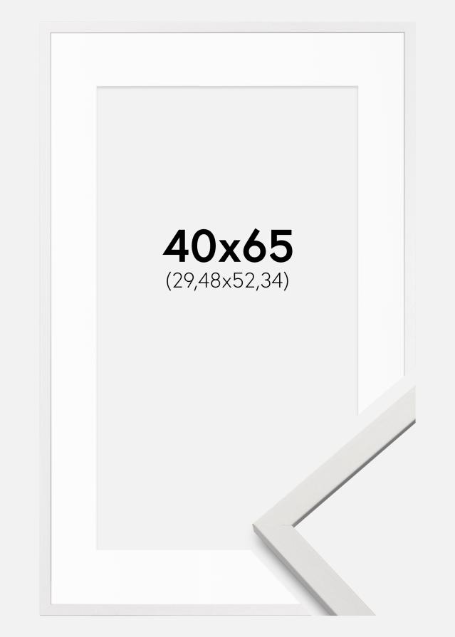 Ramă Edsbyn Alb 40x65 cm - Paspartuuri Alb 12x21 inch