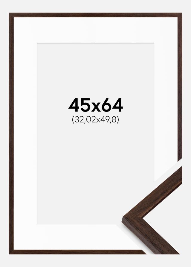 Ramă Edsbyn Nuc 45x64 cm - Paspartuuri Alb 13x20 inches